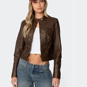 Edikted Brown Leather Jacket - only tried on